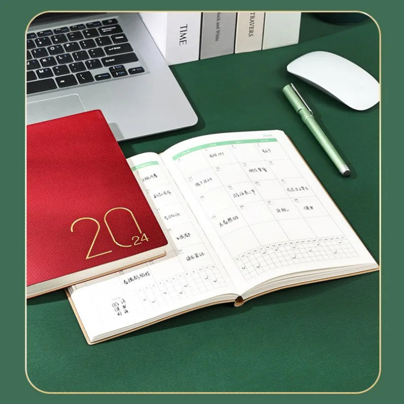 2024 A5 Agenda Planner Notebook Calendar Diary Weekly Monthly Plan Notepad Goal Habit Schedules Journal School Office Staionary